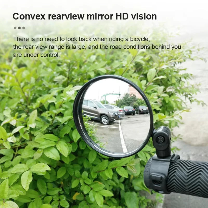 SEAMETAL Universal Bicycle Rearview Mirror 360 Degree Rotation Convex Wide Angle Handlebar Rear View Mirrors for Bike Accessorie