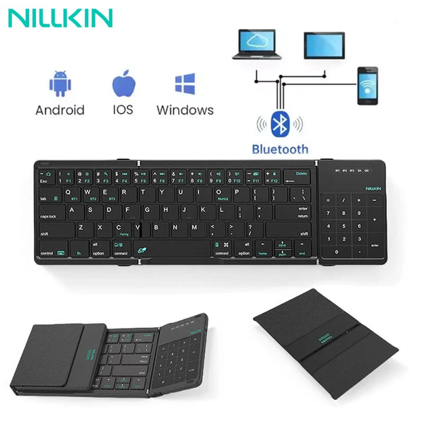NILLKIN Folding Bluetooth Game Keyboard Wireless iPad Mobile Phone Tablet Universal Notebook Compact Portable Gaming Keyboard
