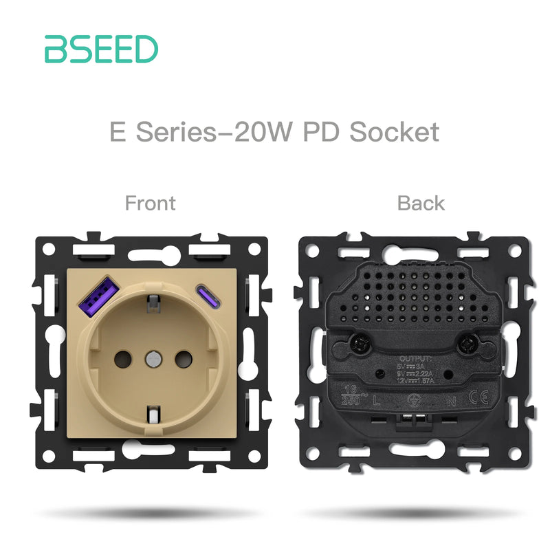BSEED 1/2/3/4Gang WIFI Button Switch Part Smart Curtain Switch DIY Part Smart Wifi Socket Parts Glass Frame Free Combination