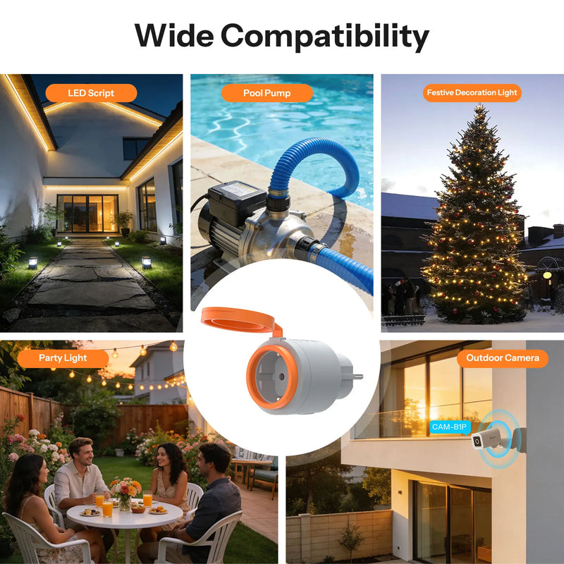 SONOFF S61STPF-PM-O Outdoor (Type F) Matter Over WiFi Smart Plug Energy Cost Monitoring Overload Overcharge Protection Scheduled