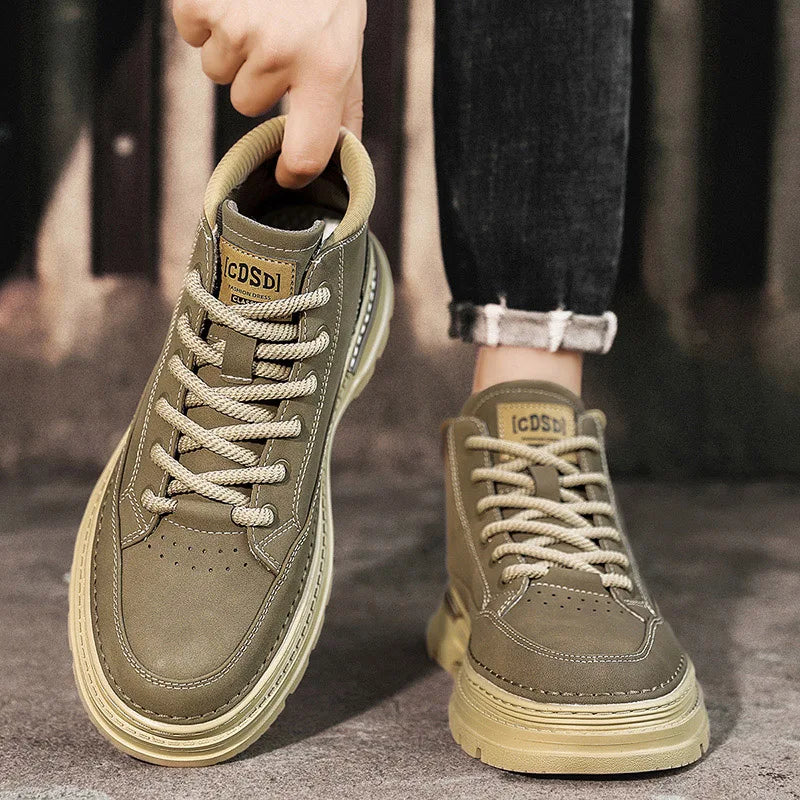 Men's socks boots four seasons soft sole non-slip outdoor boots fashion youth sports Joker tooling boots high-top casual boots