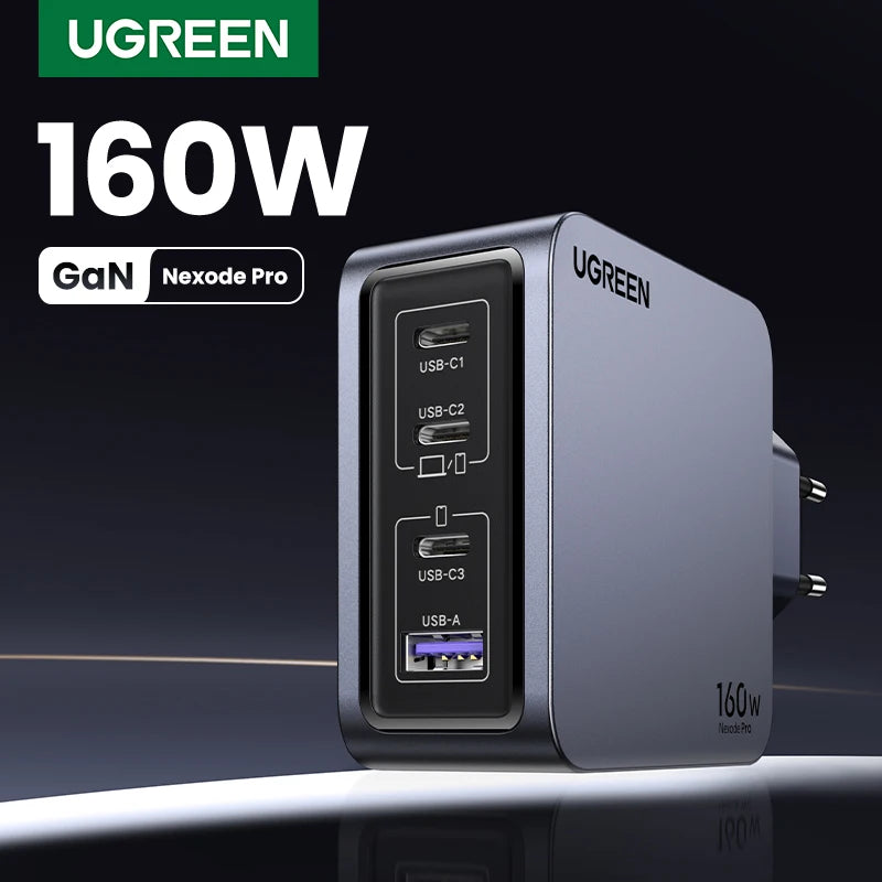 UGREEN 160W GaN Charger PD3.1 Type C QC4.0 3.0 Quick Charge For Macbook Pro Laptop USB Fast Charger For iPhone 18 Xiaomi Tablet
