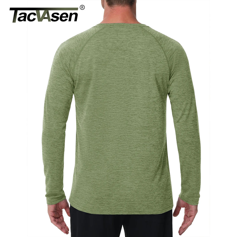 TACVASEN Quick Dry UPF 50+ Workout T-shirts Mens Long Sleeve Athletic Shirts Performance Sports Running Tee Tops Sun Protection