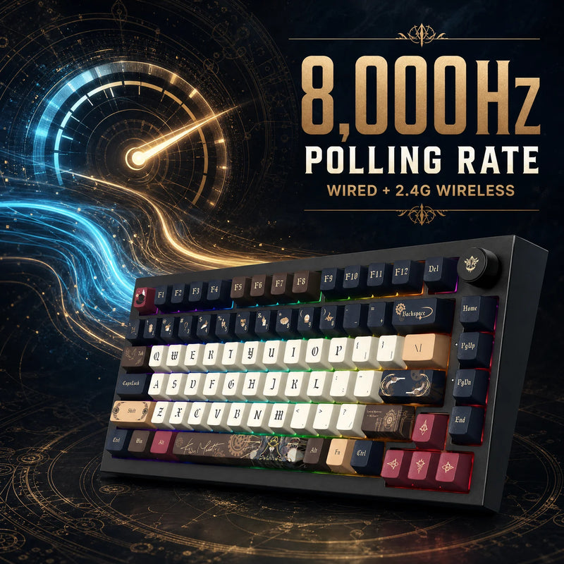 Akko 5075 V5 Mechanical Keyboard Lord of the Mysteries 75% Layout Hot-swappable ARGB 8K Tri-mode Wireless Gaming Keyboard Gasket