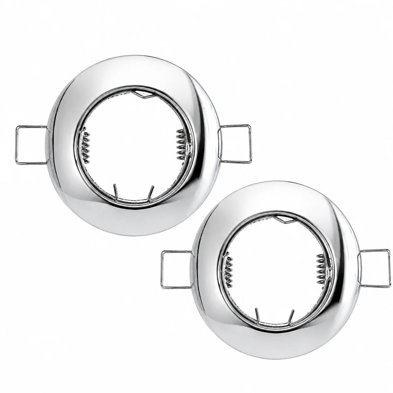 JOYINLED 2/10PCS Zinc Alloy Recessed Spotlight Trim Round Downlight Frame GU10 MR16 LED Ceiling Light Housing 60mm Cutout