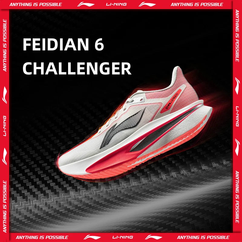ស្បែកជើងរត់ប្រណាំងបុរស Li-Ning FEIDIAN 6 CHALLENGER SUPER BOOM ស្រាល ស្រាល ស្រាល ធ្វើពីក្រណាត់ LiNing ARMW003