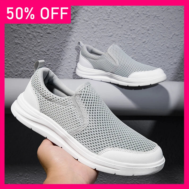 Men Casual Shoes Summer New Mesh Comfortable Breathable Outdoor Walking Jogging Shoes Teenagers Black Daily Wear Casual Shoes