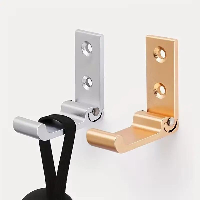 2pcs random Heavy-Duty Folding Coat Hooks – Aluminum Alloy, Rust-Resistant Wall Mount for Coats, Bags, Gym