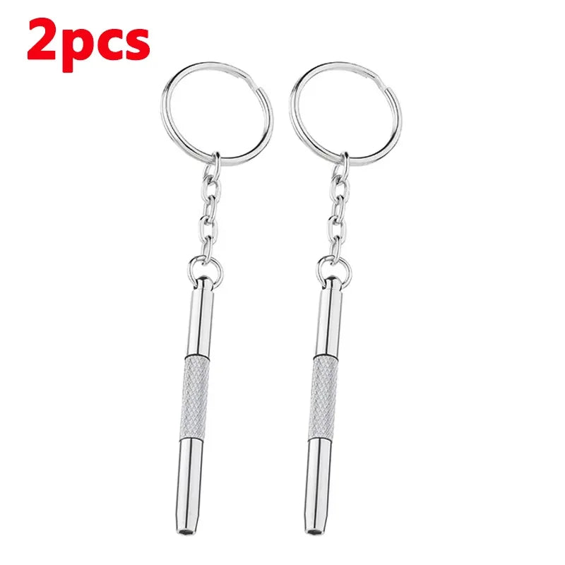 Steel Glasses Screwdriver Eyeglass Screwdriver Watch Repair Kit with Keychain Portable Hand Tools Precision Screwdriver Tools