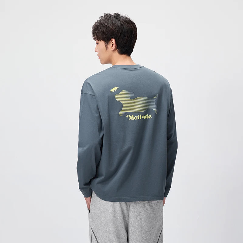 Semir Men Tshirt Long Sleeve Pet Graphic Moisture Wicking Quick Dry Crew Neck Casual Autumn Top Daily Wear 2026