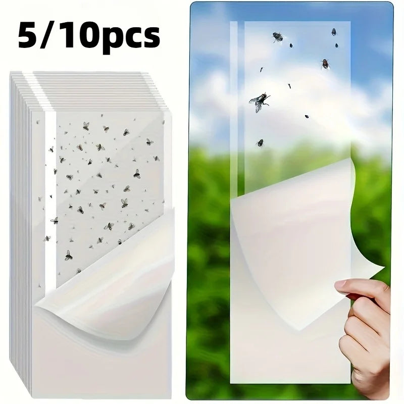 5/10pcs Indoor Window Fly Traps, Transparent Fly Trap Window Fly Stickers, Sticky Window Insect Catcher for Indoor Use Indoor.