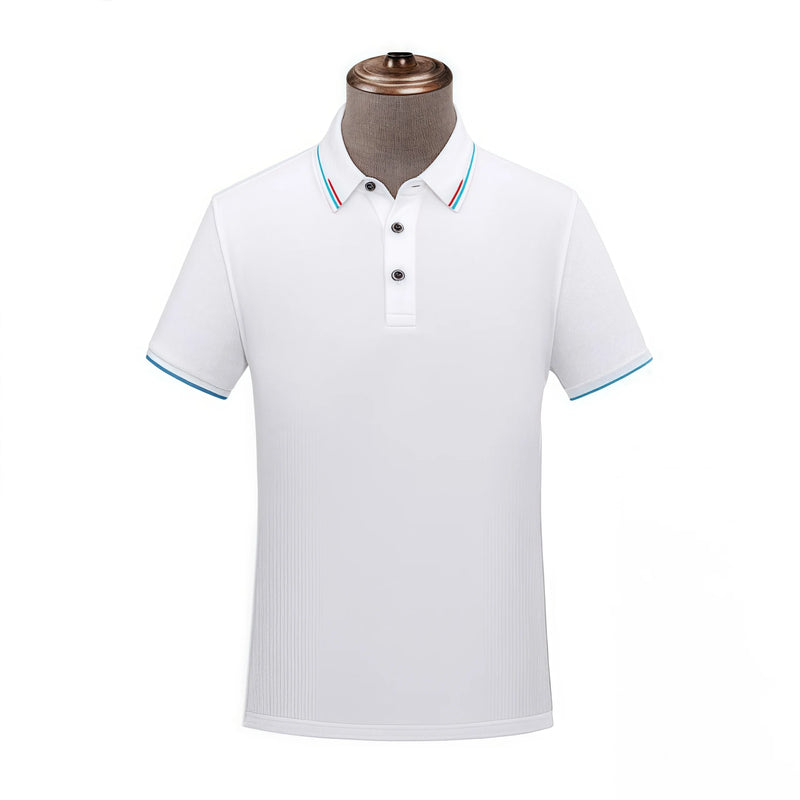 5A antibacterial intercolor Short Sleeve Turn-down Collar  Top  Business Sport 12 colors High-End Pure Cotton Polo shirt