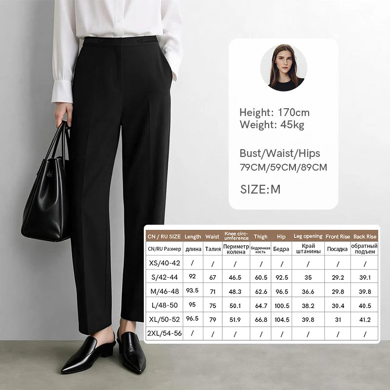 Amii Minimalist Women Pants Pleated 2026 Autumn New Versatile Casual Elegant Modern Cozy Brushed Fitted Women's Pants 12623055
