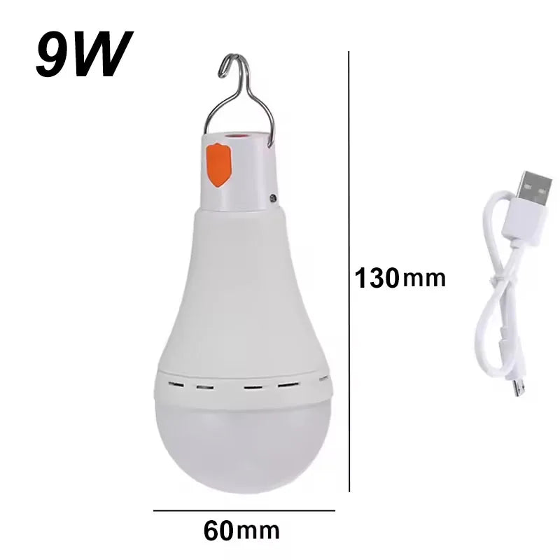 USB Rechargeable Light Bulbs Warm Light Bulb 3 Light Modes for Power Outage Camping Tent Portable LED Hanging Emergency Lamp