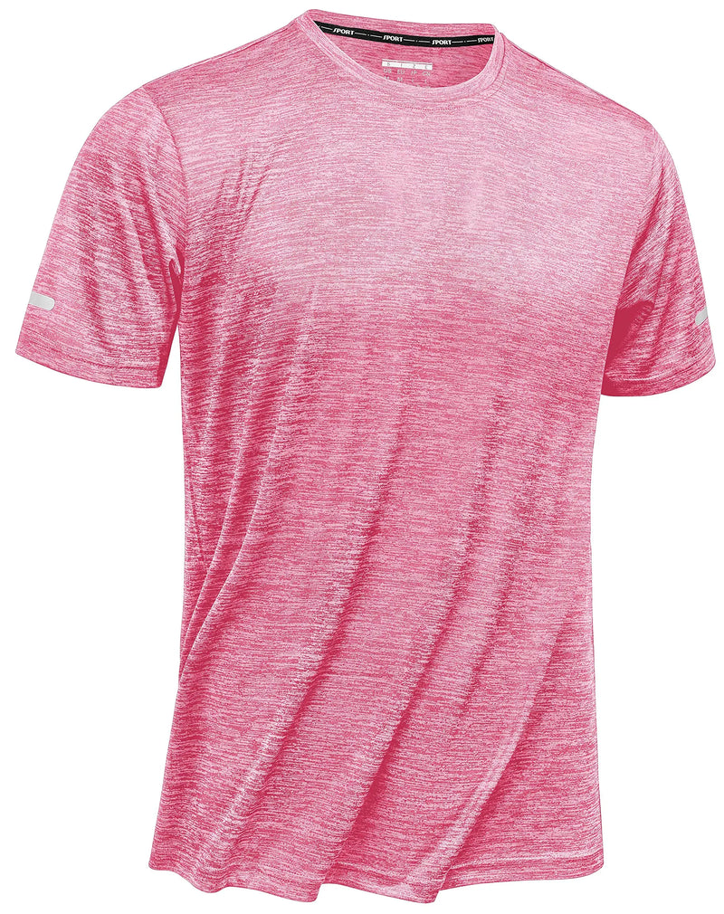 TACVASEN Summer Quick Dry T-shirts Mens Running Jogging Athletic T-shirts Reflective Stripe Sports Gym Fitness Workout T Shirts