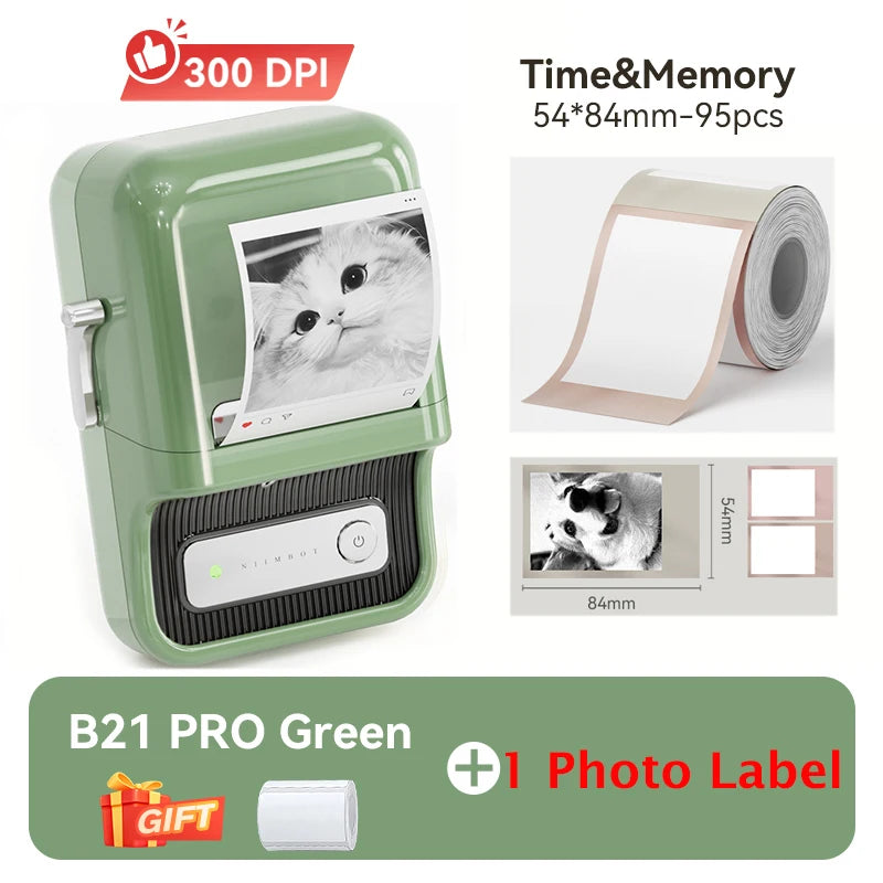 Niimbot B21 Pro 300DPI HD Printing Portable Thermal Printer Self-adhesive Label Printer Sticker Maker For Photos Receipts Note