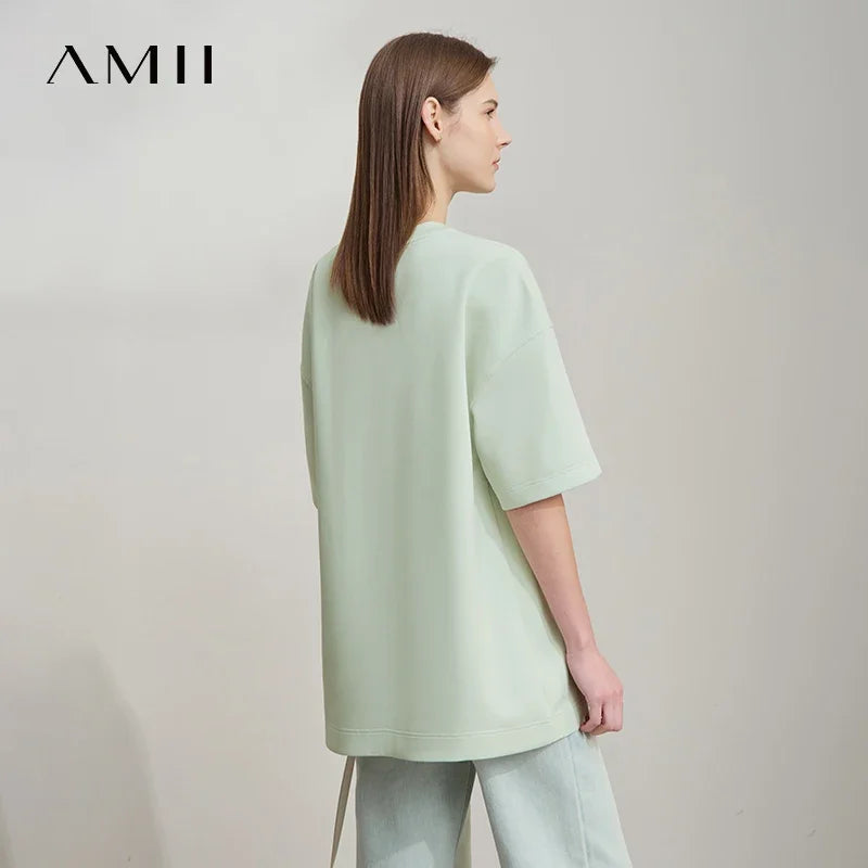 អាវយឺត Amii Minimalist សម្រាប់នារី 2025 រដូវស្លឹកឈើជ្រុះថ្មី ដៃអាវស្មារលុង បោះពុម្ពយឺត 12511088