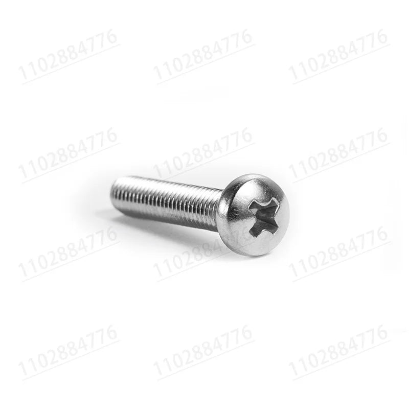 M2 M2.5 M3 M3.5 M4 M5 M6 M8 Long Cross Phillips Pan Round Head Screw Bolt A2-70 304 Stainless Steel GB818 length=3-100mm