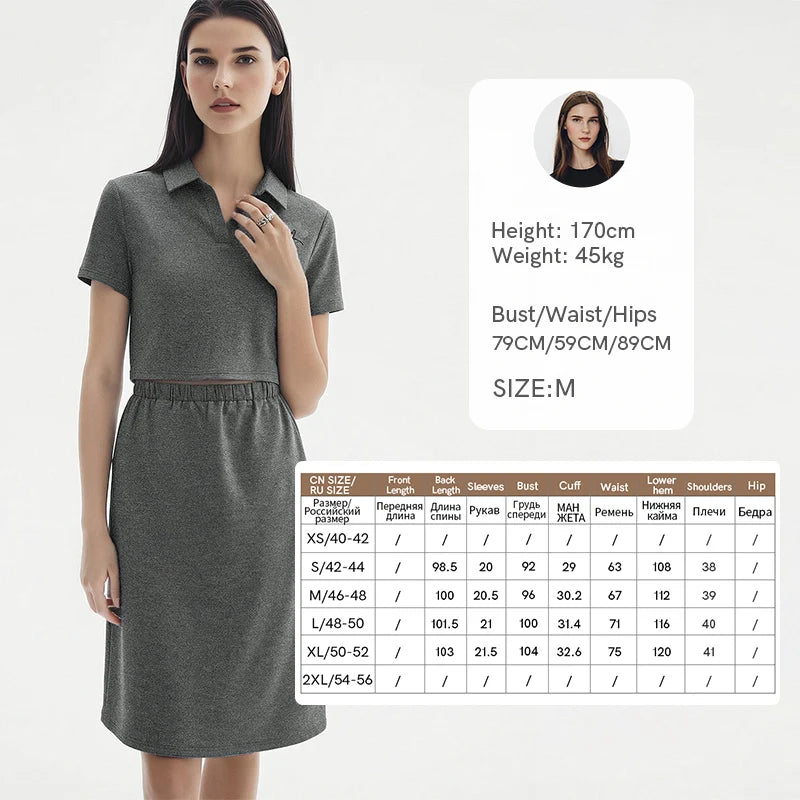 Amii Dress Woman 2026 Summer New Embroidered Lapel Collar Half Placket Elastic Waist Short Sleeve Midi Dress For Women 12642045