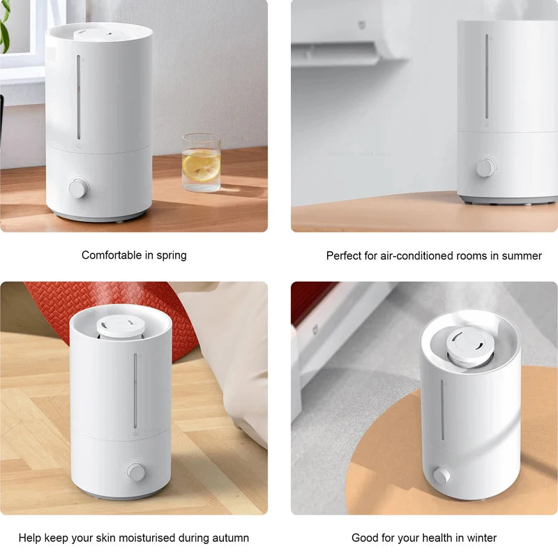 MIJIA Humidifier 2nd, 300 ML/h Mist, Top‑Fill, 99.9% Silver‑Ion Antibacterial, Quiet ≤38 dB, 4L Humidifiers For Home