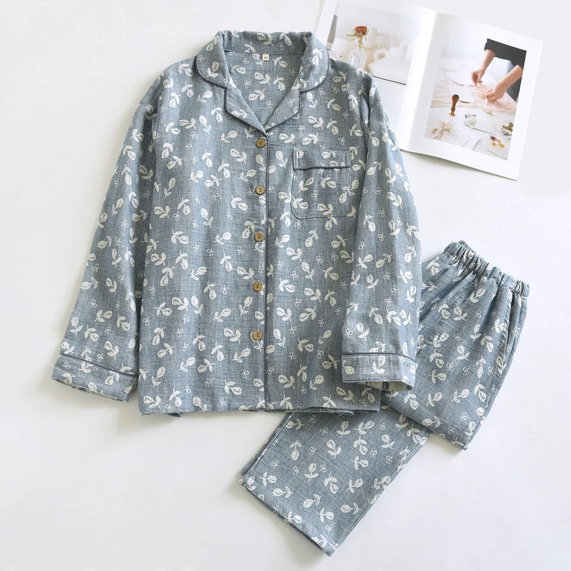Comfort for Homewear Floral Sleepwear Women Pajama Home Wear Women's Sleeping Clothes Spring Autumn Long Sleeve Loungewear Suit