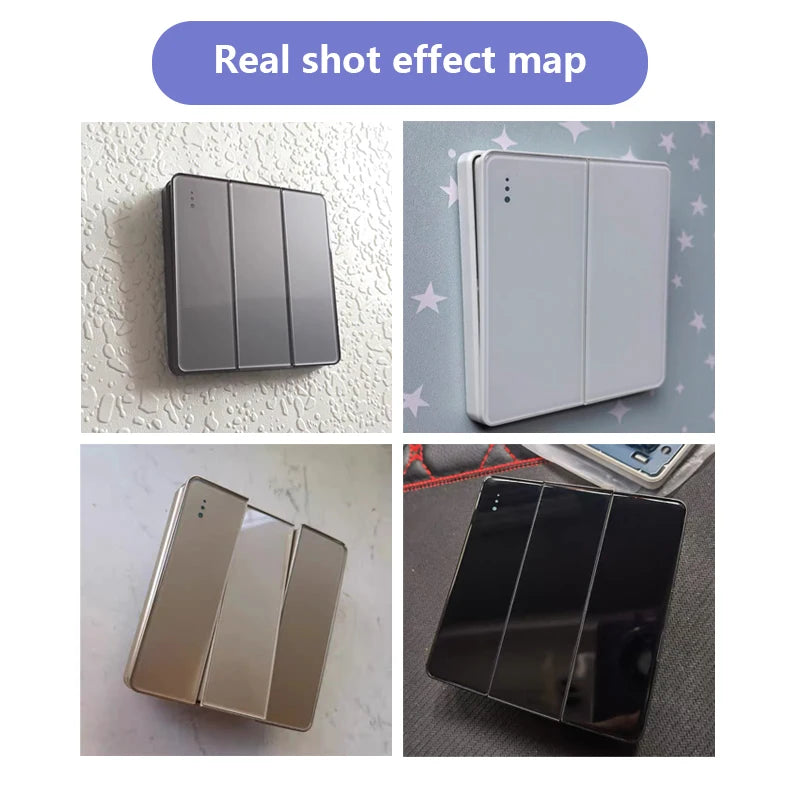 EU RU UK Standard 1/2 Way Wall Light Switch Luxury Full Tempered Glass Panel ON OFF Power Push Button Switch1/2/3/4 Gang Type 86