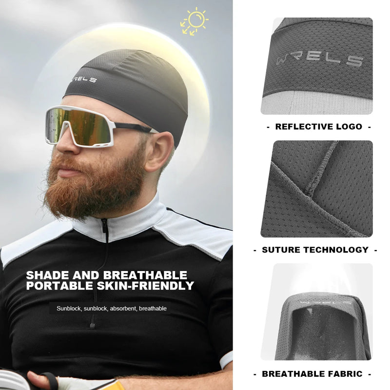 WRELS Motorcycle Cycling Cap Quick Dry Breathable Moisture Wicking Sports Cold Cap Absorbent Breathable Hat Under Helmets Thin