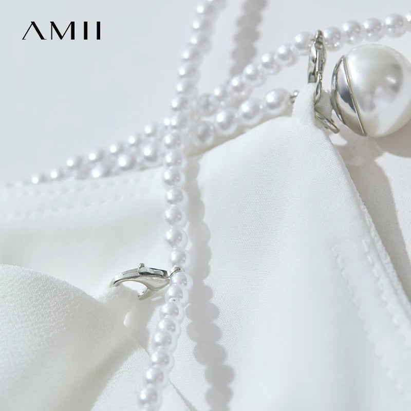អាវកាក់ Amii Minimalism Luxury Camisole ឆ្នាំ ២០២៥ រដូវក្តៅ មុខរបរជប់លៀង ថ្មី អាវក្រណាត់ Chiffon រាងអង្កាំ អាវស្រាល ឆើតឆាយ សម្រាប់នារី 12552095