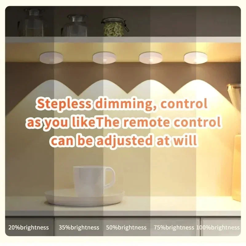 LED Motion Sensor Night Light Wireless Under Cabint Lights Dimmable USB Rechargeable Lighting Kitchen Aisle Closet Home Decor