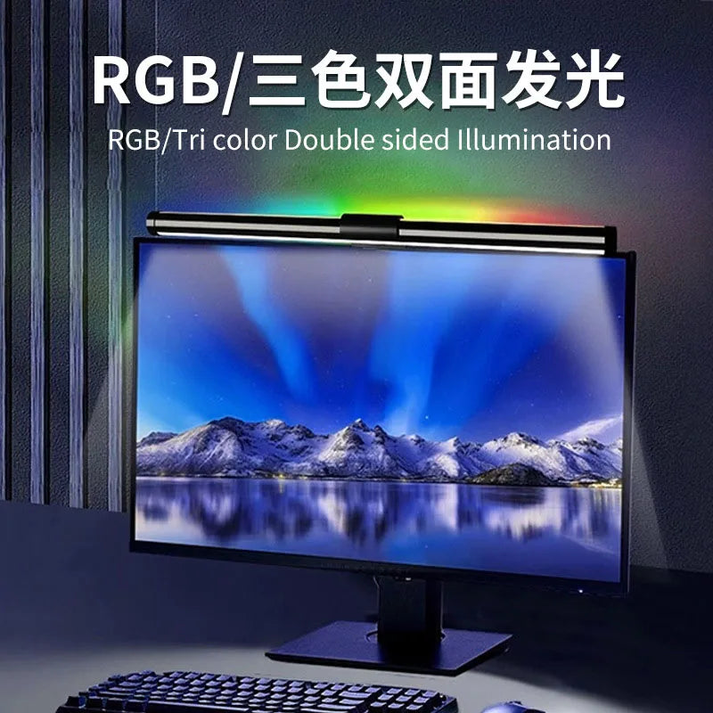 LED Desk Lamp USB Screen Hanging Light Curved Screen Monitor Light Bar RGB Background Atmosphere Lights Gaming Room Decoration
