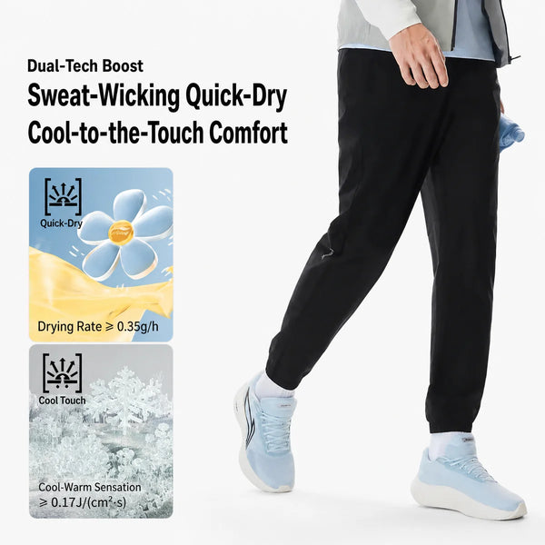 ខោរត់អាជីពបុរស Li-Ning LN COOL 88.3% ប៉ូលីអាមីត 11.7% អេឡាស្ទីន LN DRY ខោលីនីង AYKW269