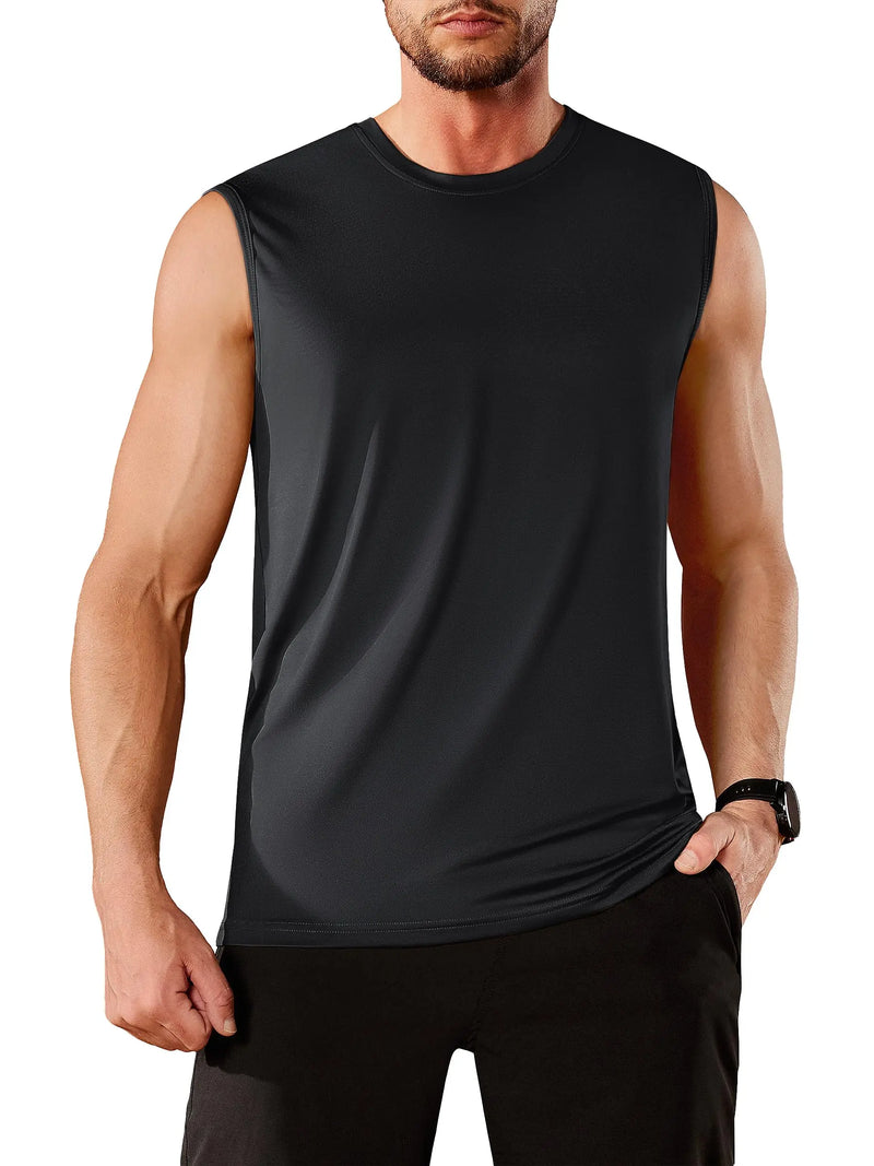 TACVASEN UPF 50+ TANK TOPS Quick Dry Sleeveless T-shirts Mens Summer Gym Fitness Running Tee Shirts Trainning tshirts Swimming