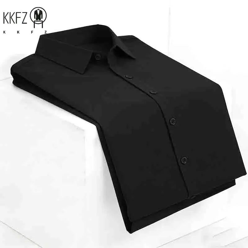 Men's Navy Blue Short Sleeve Dress Shirt Slim Fit Non-iron Formal Business Button Down Shirt for Office