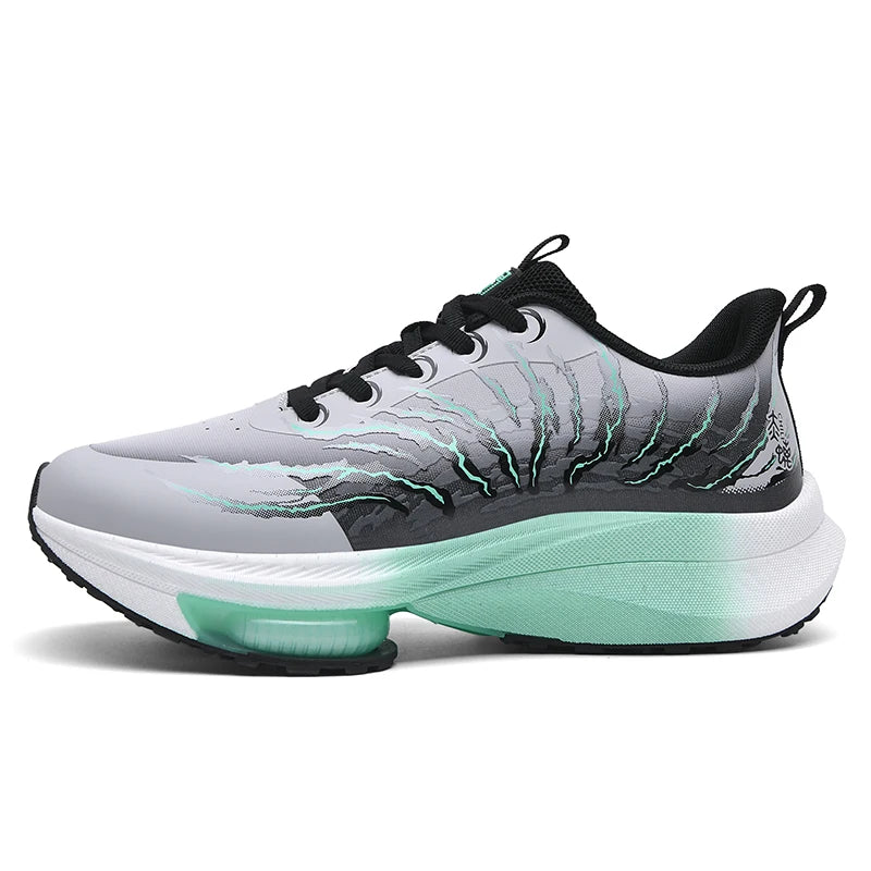 Unisex Sports Shoes Breathable Thick Sole Shock Absorption Professional Running Training Shoes Fashionable Lace Up Sports Shoes