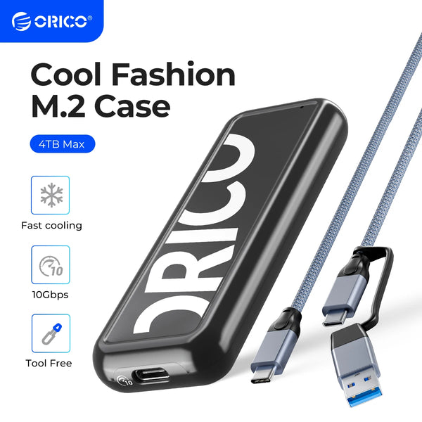 ORICO New Trend M2 NVMe SSD Enclosure 6Gbps 10Gbps USB 3.2 Gen 2 Type C M.2 SSD Case Classic Red Black Color Support Smart Sleep