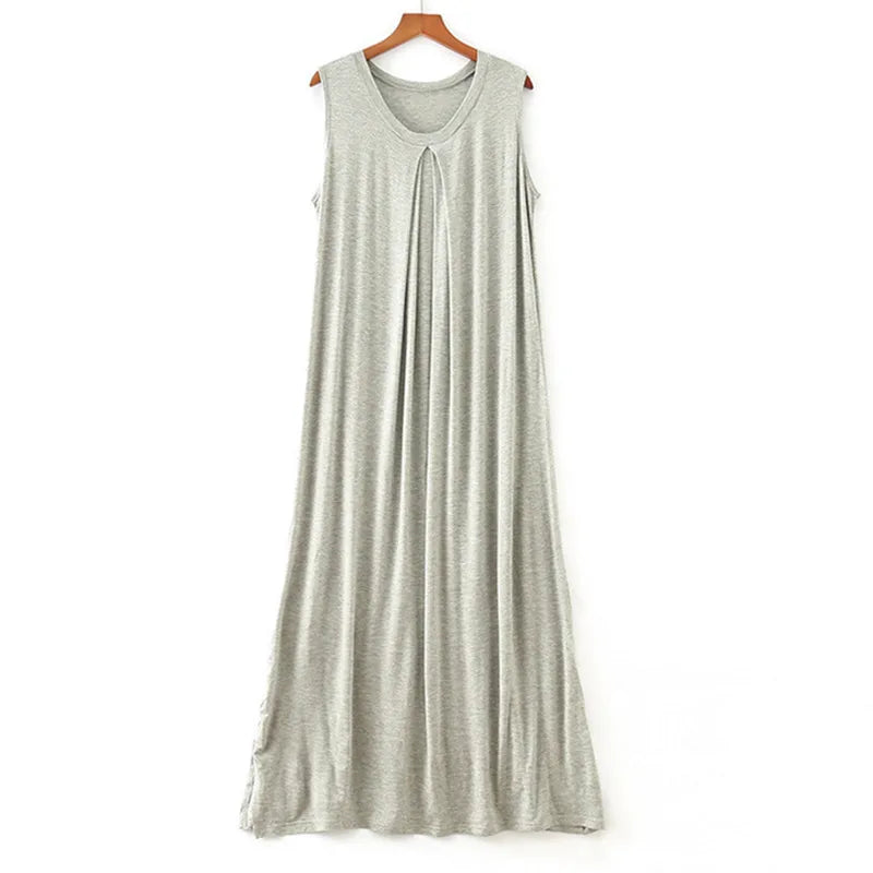 Fdfklak Spring Summer Nightgowns Women New Modal Cotton Sleeveless Dress Korean Long Mopping Nightdress Nuisette Femme Vestido