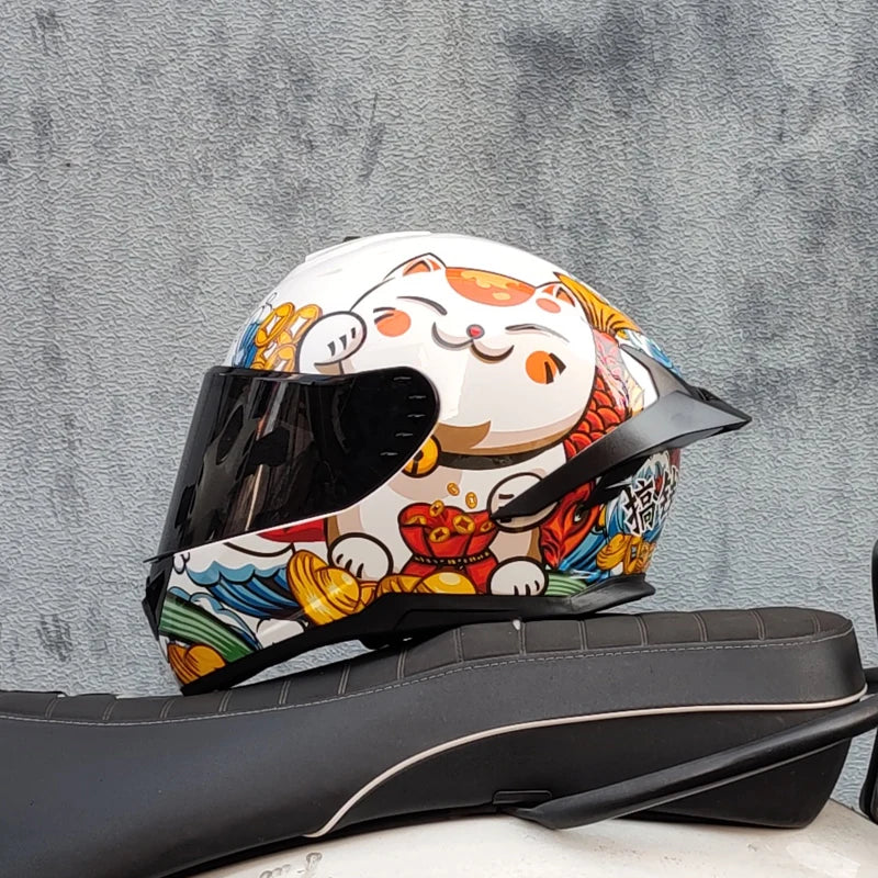 ORZ Full Face Motorcycle Helmet with Big Spoiler DOT Approved Racing Motorbike Helmet for Men Women