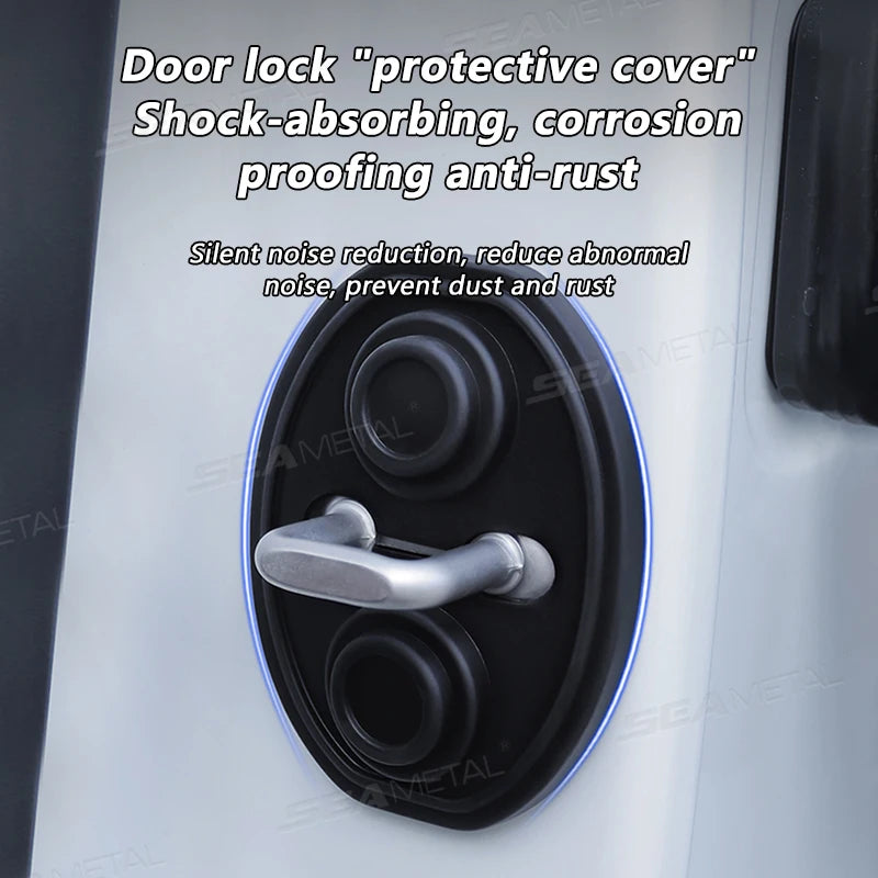 SEAMETAL 4PCS Upgrade Car Door Closing Shockproof Pad Silicone Cushion Mute Shock Absorber Protective Covers Car Accessories