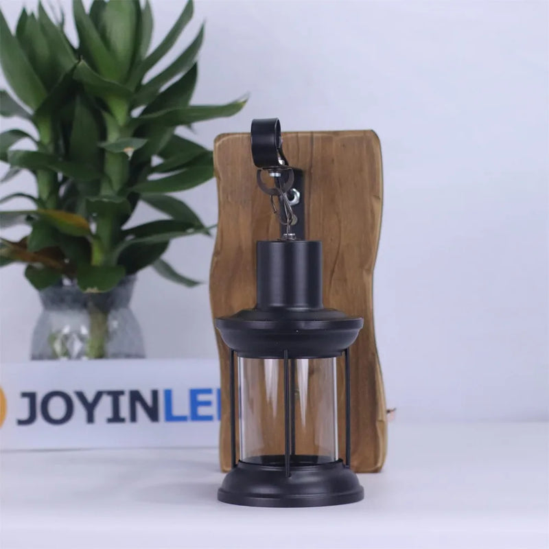 JOYINLED Outdoor Wall Lamp Antique Loft Wood Glass Chandelier Bar Sconces Vintage Industrial Retro Wall Sconce for Bedroom