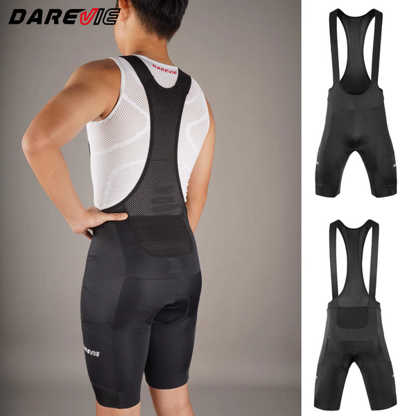 ខោជិះកង់បុរស DAREVIE មានហោប៉ៅ ៣ មិនរអិល Bretelelle បន្ទះអេប៉ុងសម្រាប់ជិះកង់ 120kg/m³ ទន់ប្រឆាំងនឹងកាំរស្មីយូវី សម្រាប់បុរស