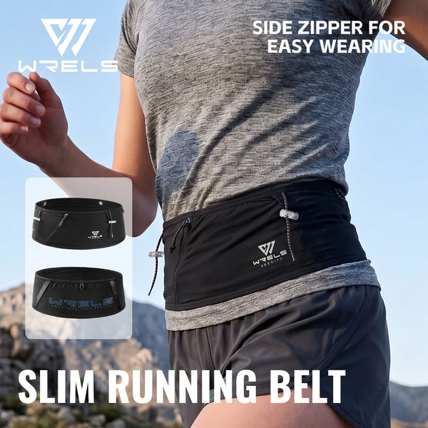 WRELS Sports Waist Pack Breathable Slim Running Belt Adjustable Workout Outdoor Hiking Men Women Anti-Slip Fitness Storage Pack
