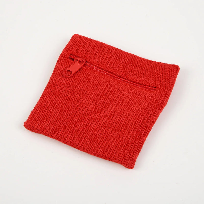 1pc Solid Color Zippered Wrist Wallet & Cash Holder - Stretchable Wristband Suitable for Running, Gym, Outdoor Activities