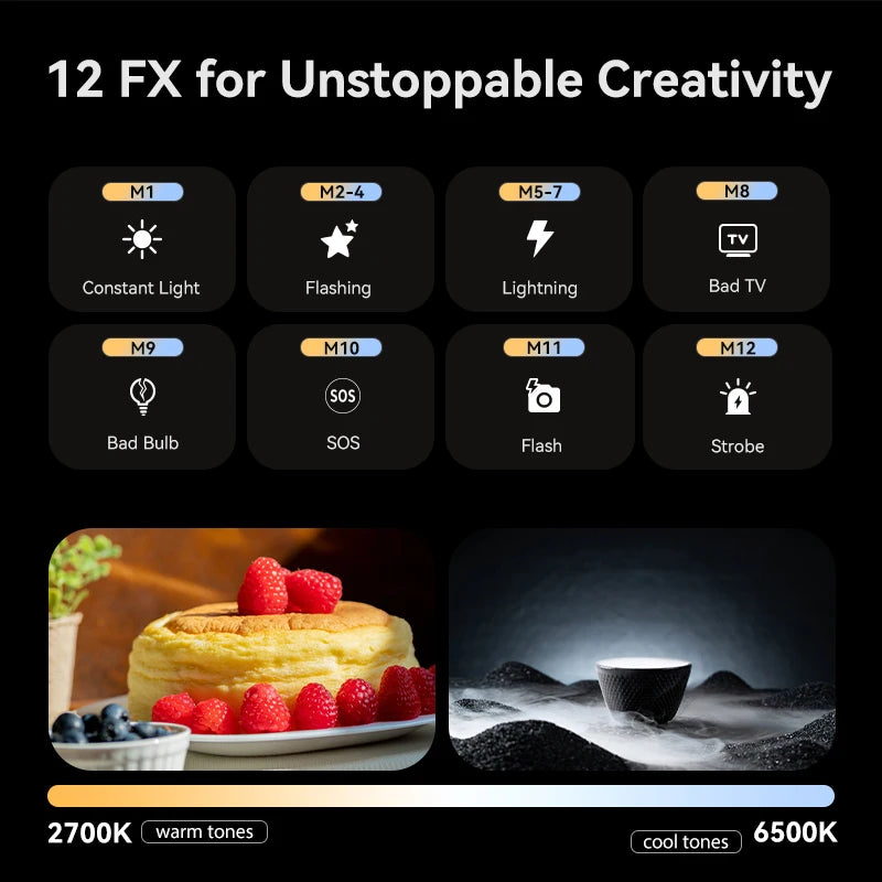 ភ្លើងបំពង់ខ្យល់ចល័ត Ulanzi UA20 90cm 20W 2700K-6500K ភ្លើងបំពេញម៉ាញេទិកបំប៉ោងពីរពណ៌សម្រាប់ការថតរូបផ្សាយផ្ទាល់