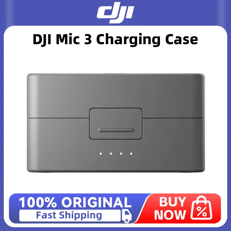 DJI Mic 3 Charging Case Pairs receiver and transmitters and charges them, providing up to 28 hours of operation