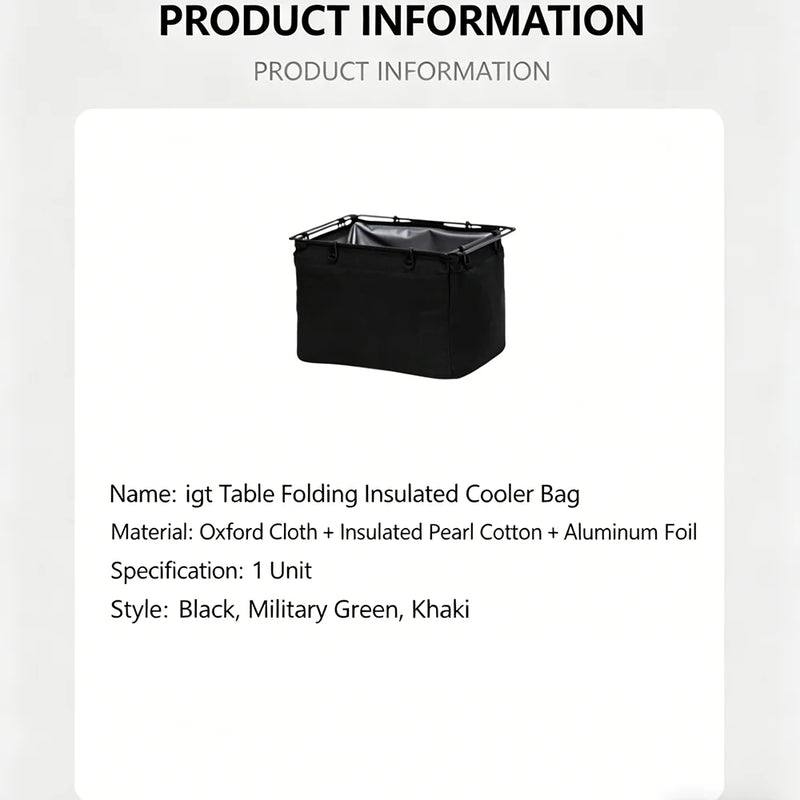 1Unit IGT Ice Bucket Camping Table Incubator Refrigerated Picnic Iced Drink Ice Bag Water Storage Insulation Bag