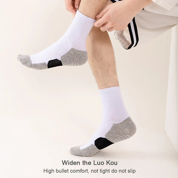 WRELS 1/2/3 Pairs Crew Hiking Socks Moisture Wicking Sports Socks Cushioned Arch Support Men's Outdoor Mountaineering Socks