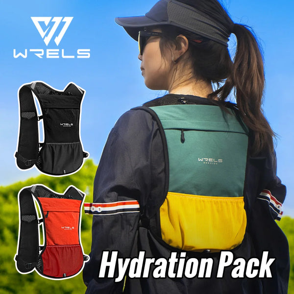 WRELS Hydration Backpack Water Bladder with Water Bladder Hydration Vest Backpack for Men Women for Marathon Trail Cycling Hikin