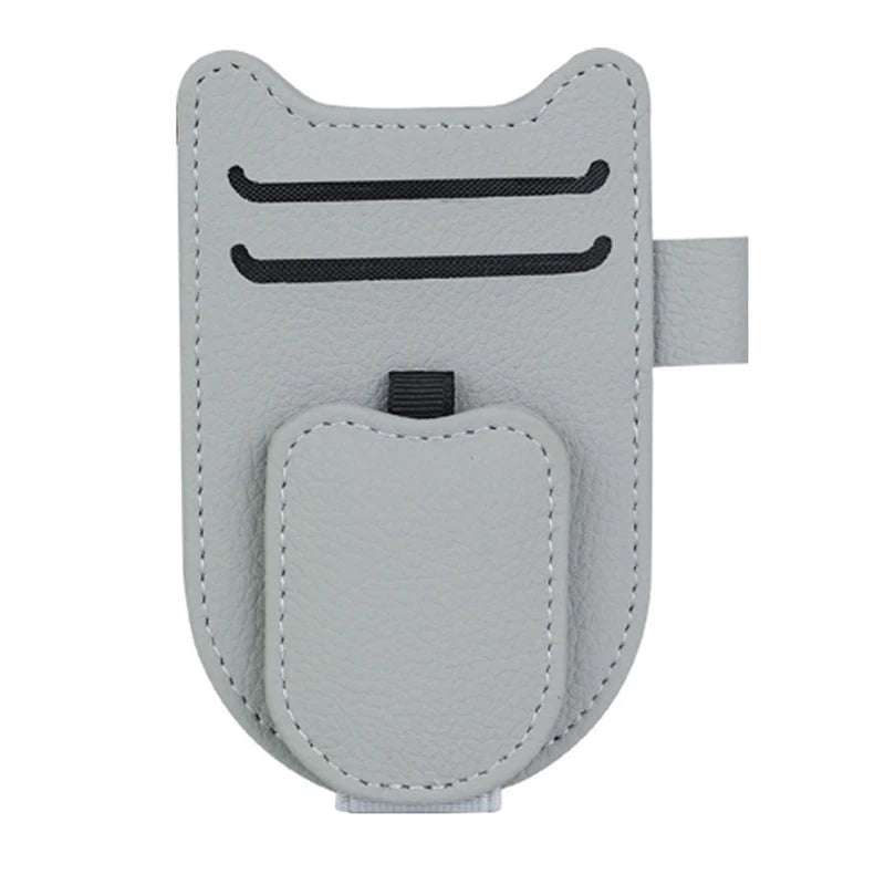 SEAMETAL PU Car Sunglasses Holder Multifunction Magnetic Auto Sun Visor Glasses Clip Ticket Card Organizer for Car Accessories