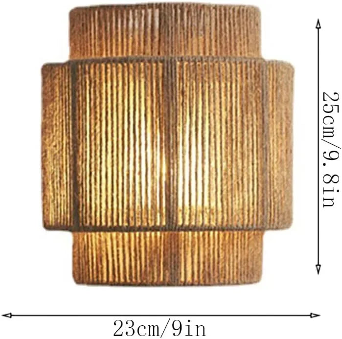 JOYINLED Boho Hand Woven Wall Lamp E27 Hemp Rope Wall Sconces For Bedroom Bathroom Living Room Hallway Vanity Wall Light Fixture
