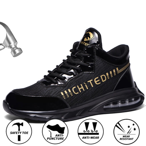 New Safety Shoes Shoe Steel Toe Anti-smash Anti-puncture Work Shoes Men Fashion Protective Shoes Security Footwear Black Shoes